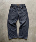 Plaid denim jeans (pre-order)